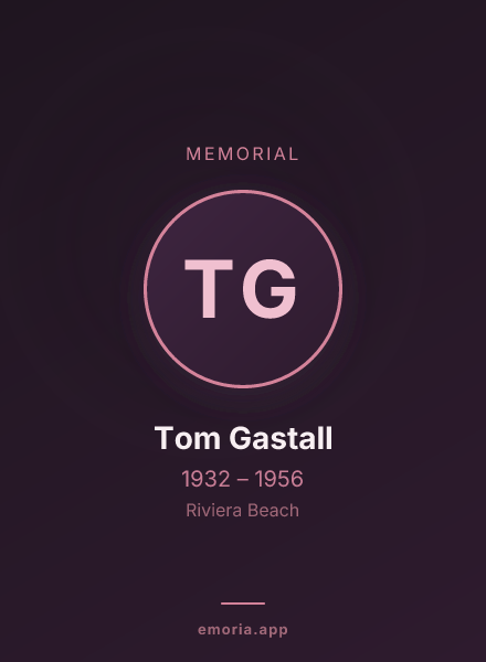 Memorial portrait of Tom Gastall