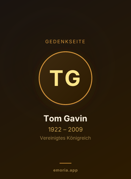 Gedenkportrait von Tom Gavin