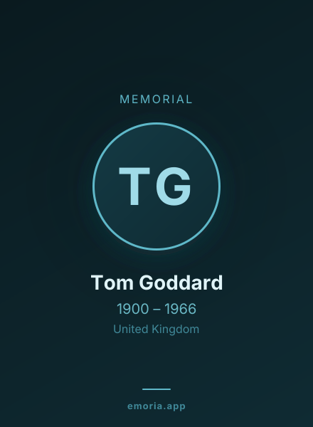 Memorial portrait of Tom Goddard