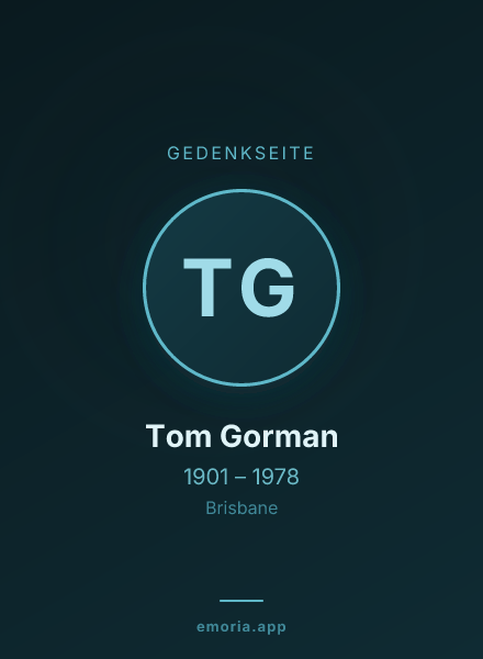 Gedenkportrait von Tom Gorman