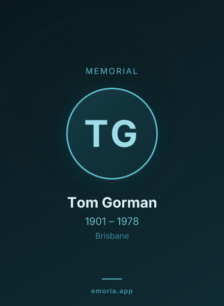 Memorial portrait of Tom Gorman
