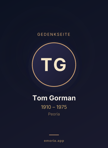 Gedenkportrait von Tom Gorman
