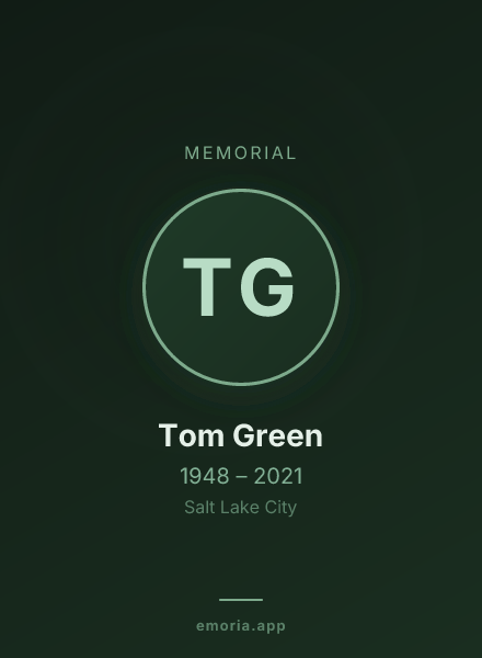Memorial portrait of Tom Green