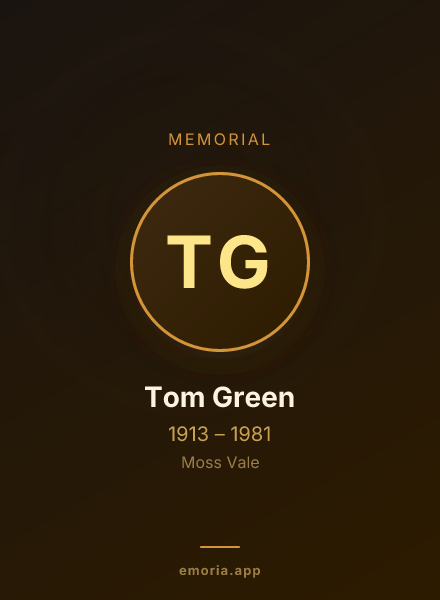 Memorial portrait of Tom Green