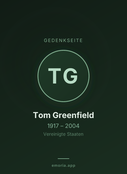 Gedenkportrait von Tom Greenfield