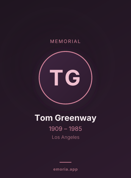Memorial portrait of Tom Greenway