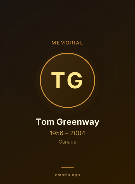 Memorial portrait of Tom Greenway