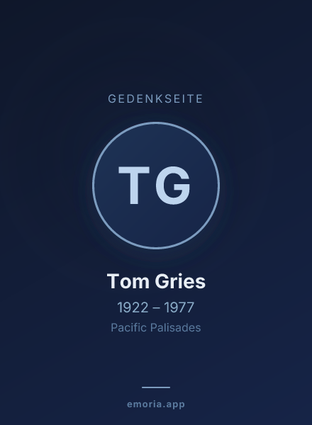 Gedenkportrait von Tom Gries