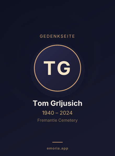 Gedenkportrait von Tom Grljusich