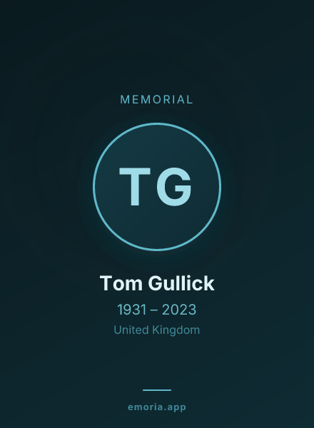 Memorial portrait of Tom Gullick