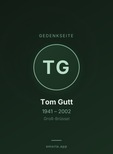 Gedenkportrait von Tom Gutt