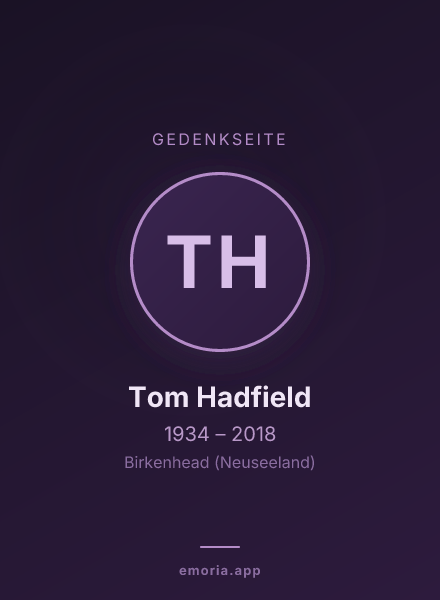 Gedenkportrait von Tom Hadfield