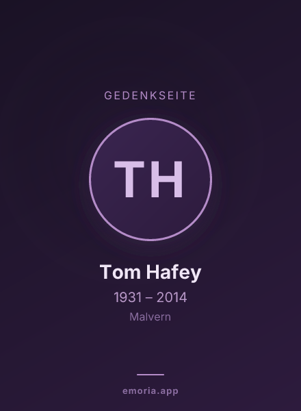 Gedenkportrait von Tom Hafey