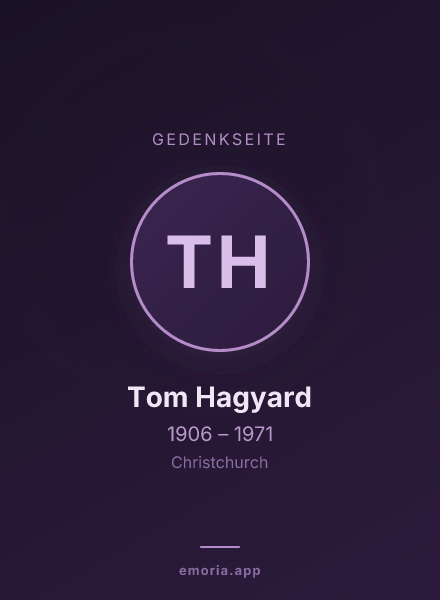 Gedenkportrait von Tom Hagyard