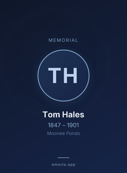 Memorial portrait of Tom Hales
