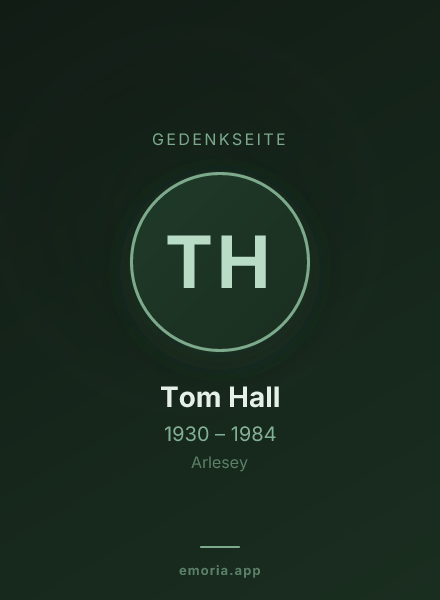 Gedenkportrait von Tom Hall