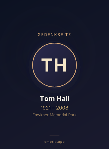 Gedenkportrait von Tom Hall