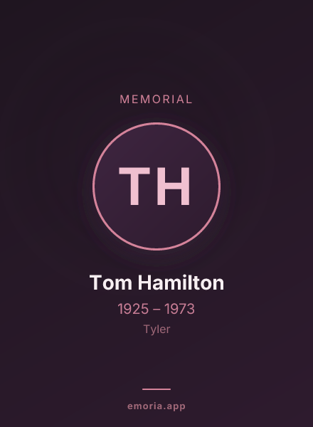 Memorial portrait of Tom Hamilton