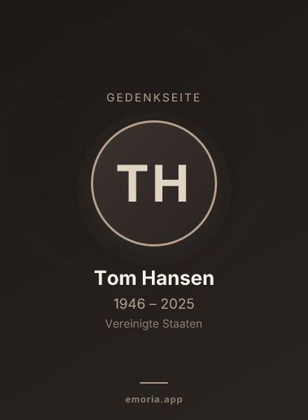 Gedenkportrait von Tom Hansen