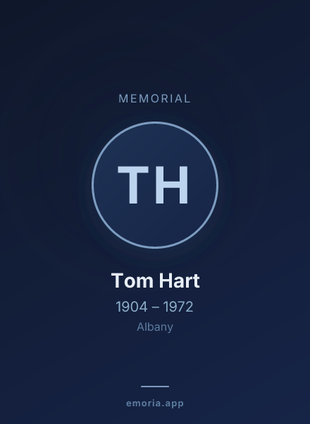 Memorial portrait of Tom Hart