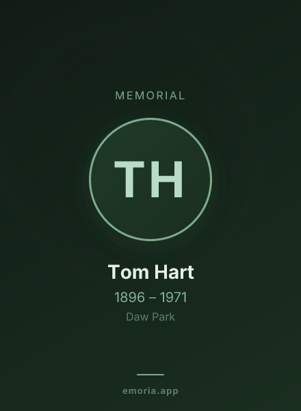 Memorial portrait of Tom Hart
