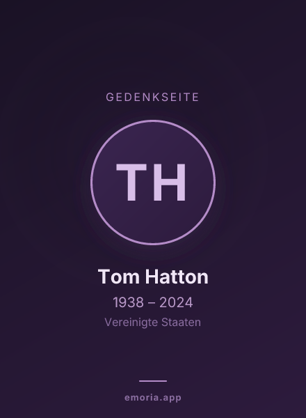 Gedenkportrait von Tom Hatton