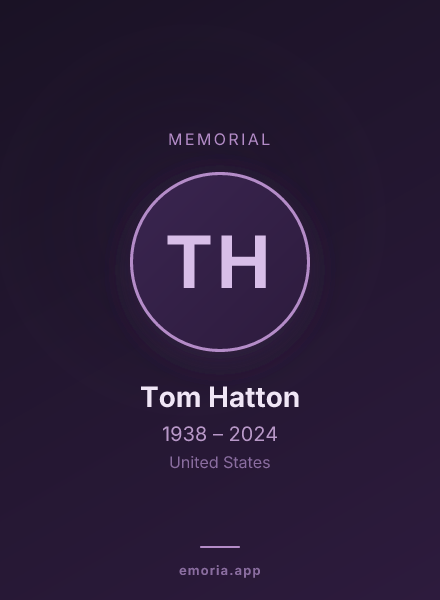 Memorial portrait of Tom Hatton
