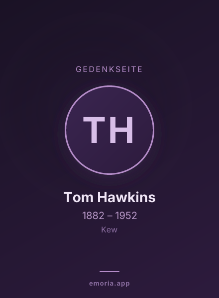 Gedenkportrait von Tom Hawkins