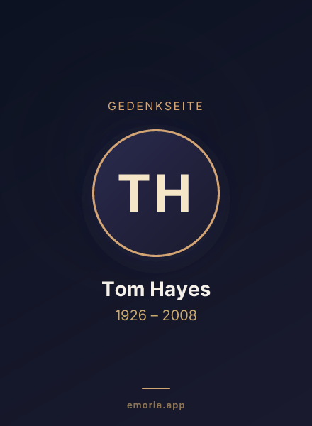 Gedenkportrait von Tom Hayes