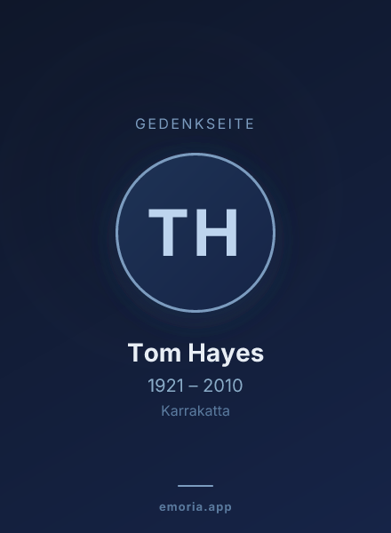 Gedenkportrait von Tom Hayes