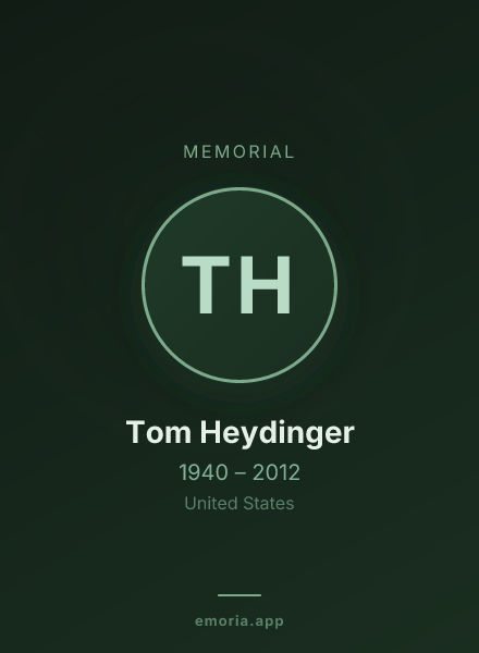 Memorial portrait of Tom Heydinger