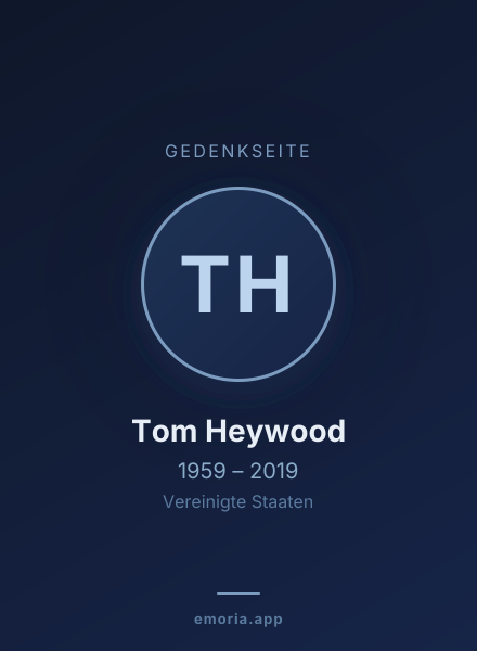 Gedenkportrait von Tom Heywood