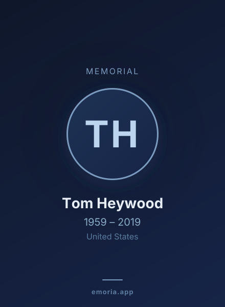 Memorial portrait of Tom Heywood