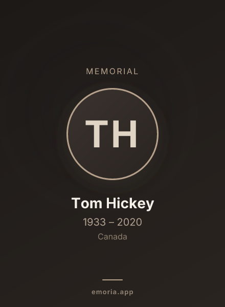 Memorial portrait of Tom Hickey