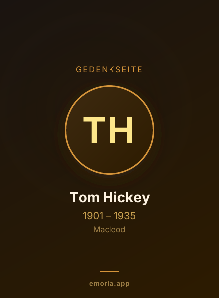 Gedenkportrait von Tom Hickey