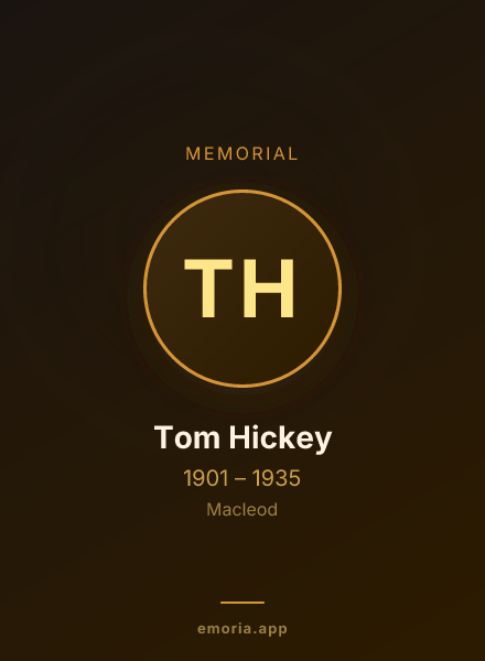 Memorial portrait of Tom Hickey