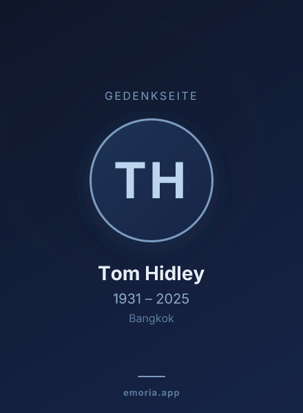 Gedenkportrait von Tom Hidley