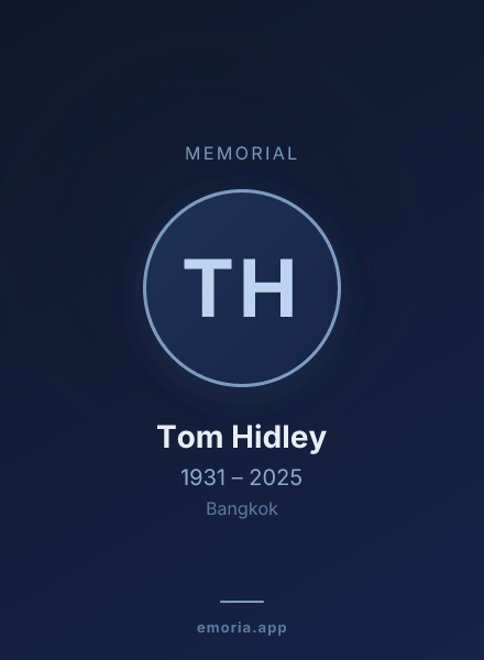 Memorial portrait of Tom Hidley