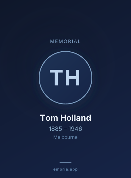 Memorial portrait of Tom Holland