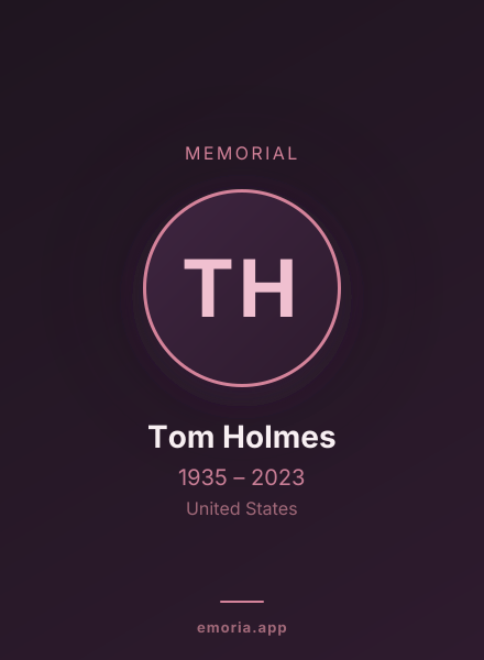 Memorial portrait of Tom Holmes