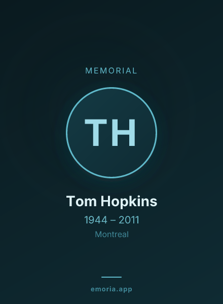 Memorial portrait of Tom Hopkins