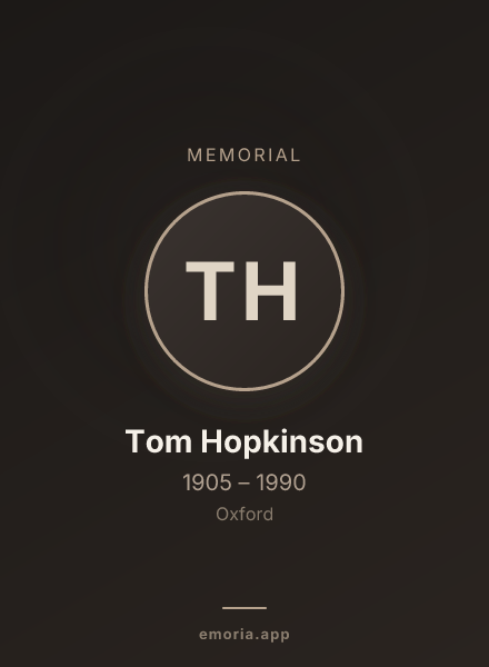 Memorial portrait of Tom Hopkinson
