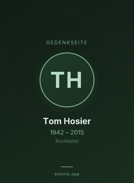 Gedenkportrait von Tom Hosier