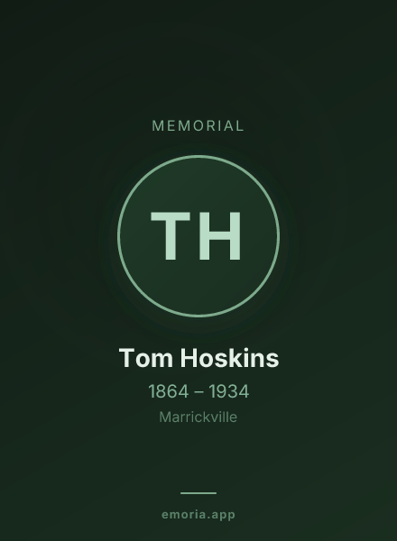 Memorial portrait of Tom Hoskins