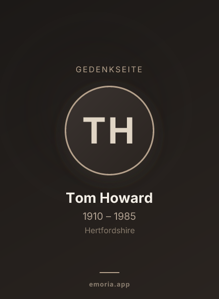 Gedenkportrait von Tom Howard
