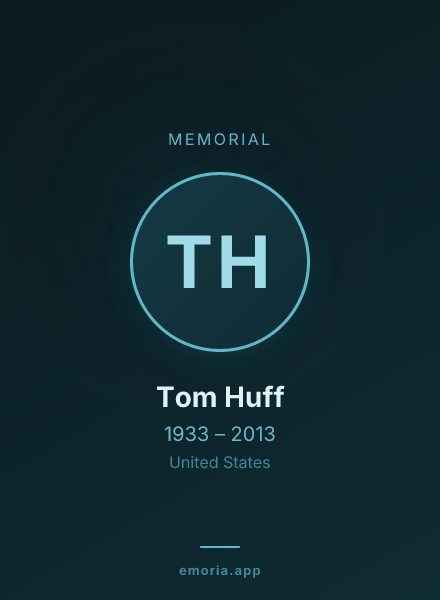 Memorial portrait of Tom Huff