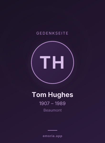 Gedenkportrait von Tom Hughes