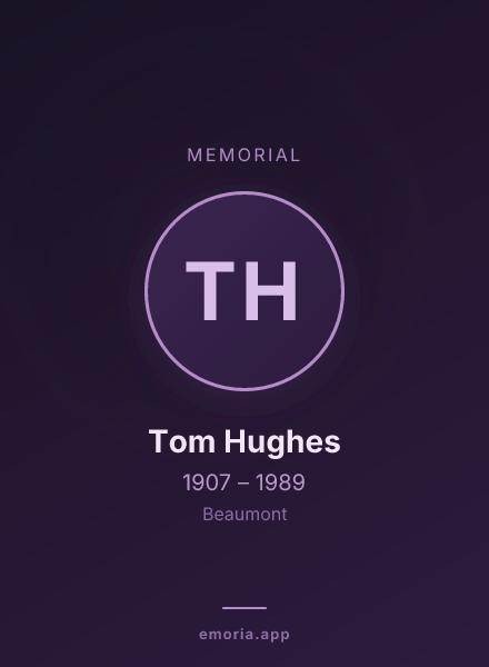 Memorial portrait of Tom Hughes