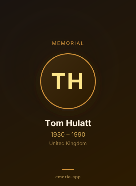 Memorial portrait of Tom Hulatt