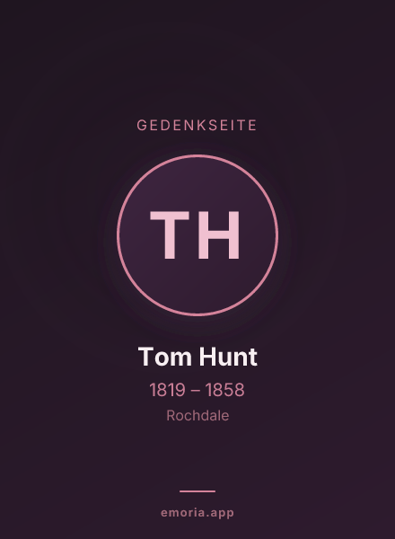 Gedenkportrait von Tom Hunt
